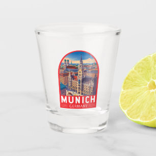 München Deutschland Reise Kunst Emblem Schnapsglas