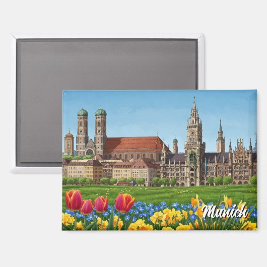 München Deutschland Reisen Magnet (Vorderseite/Rückseite)