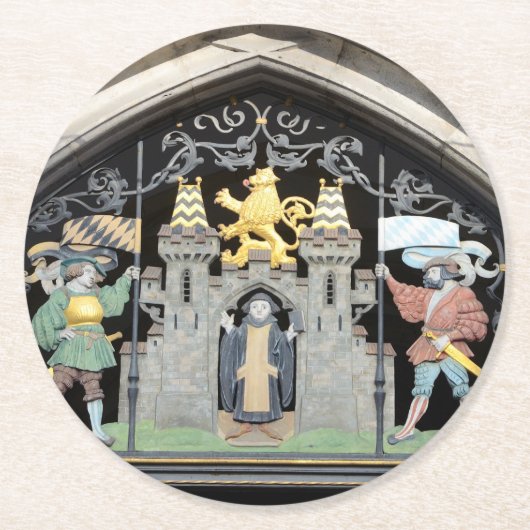 München, Deutschland Runder Pappuntersetzer (Vorderseite)