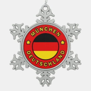 München Deutschland Schneeflocken Zinn-Ornament