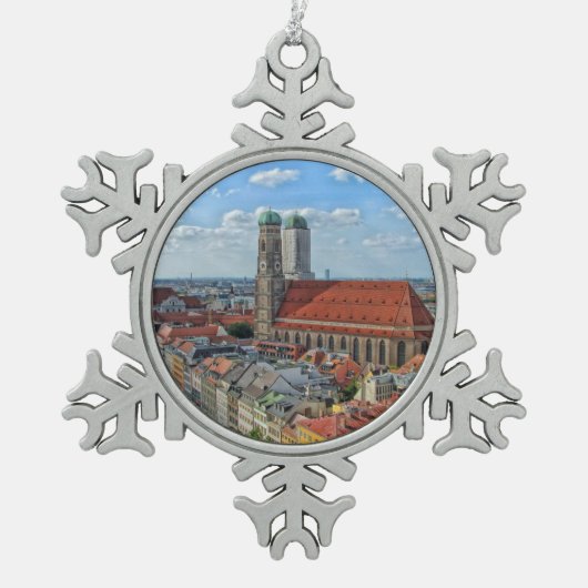 München, Deutschland Schneeflocken Zinn-Ornament (Vorderseite)