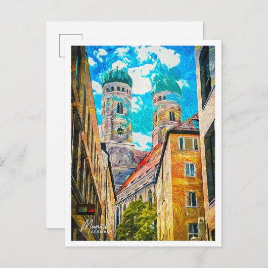 München Deutschland Schöne Stadt mit Ölgemälden Postkarte (Vorne/Hinten)
