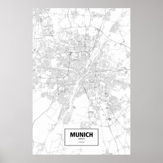 München, Deutschland (schwarz auf weiß) Poster (Vorne)
