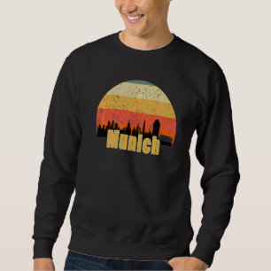 München Deutschland Skyline Silhouette Sonnenunter Sweatshirt