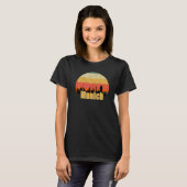 München Deutschland Skyline Silhouette Sonnenunter T-Shirt (Vorne ganz)