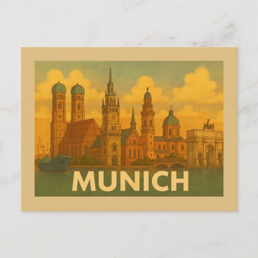 München Deutschland Stadt Kunst Postkarte (Vorderseite)