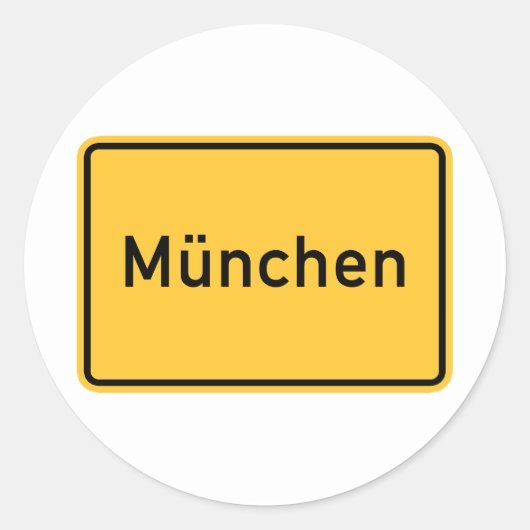 München, Deutschland Straßenzeichen Runder Aufkleber (Vorderseite)