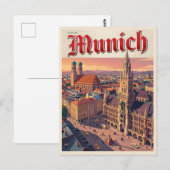 München Deutschland Vintage Reise Postkarte (Vorne/Hinten)