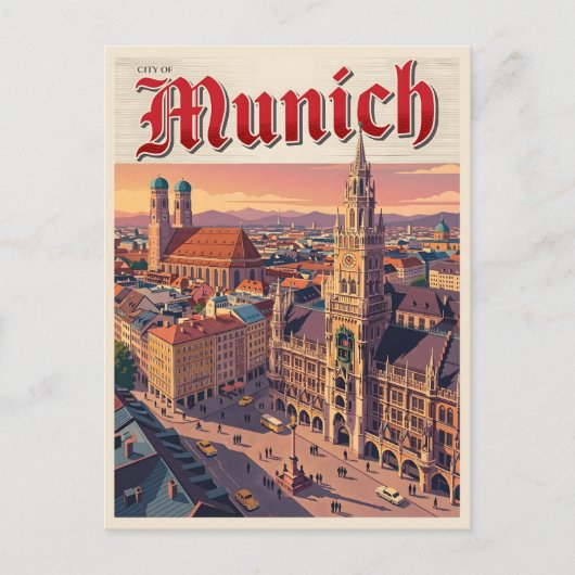 München Deutschland Vintage Reise Postkarte (Vorderseite)