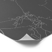 München, Deutschland (weiß auf schwarz) Poster (Ecke)