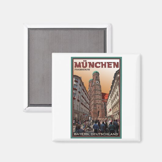 München - Frauenkirche Magnet (Vorderseite/Rückseite)