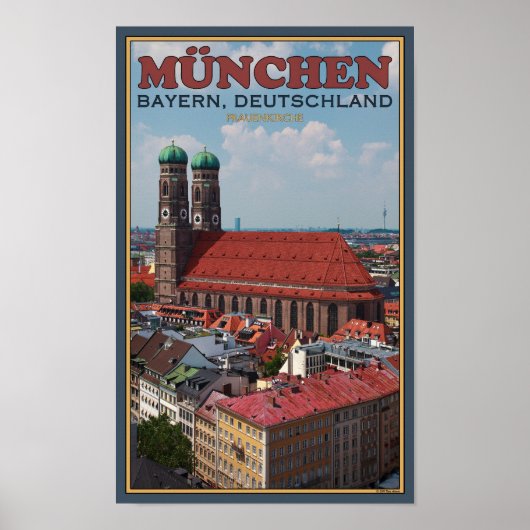 München-Frauenkirche (Portrait) Poster (Vorne)