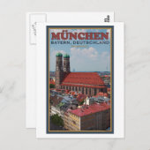 München-Frauenkirche (Portrait) Postkarte (Vorne/Hinten)