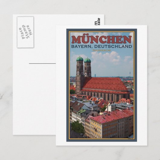 München-Frauenkirche (Portrait) Postkarte (Vorne/Hinten)