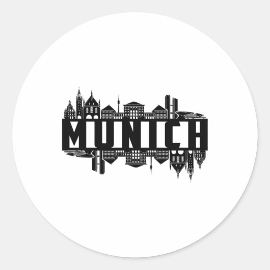 München Germany City Cityscape Cool Funny Gift Runder Aufkleber (Vorderseite)