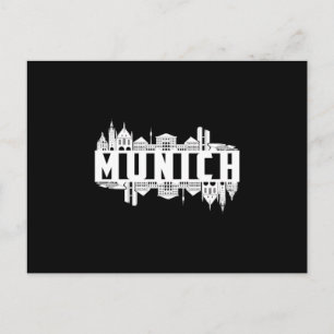 München Germany City Cityscape Funny Gift Idea Postkarte