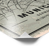 München Germany map print poster canvas (Ecke)