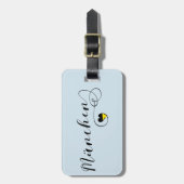 München Heart Luggage Tag Template, München Gepäckanhänger (Vorderseite vertikal)