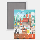 München Kühlschrank Magnet (Vorderseite/Rückseite)