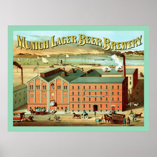 München Lager Bierbrauerei ~ Vintage Werbung Poster (Vorne)