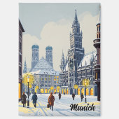 München Marienplatz Deutschland Blume Magnet (Vorderseite)