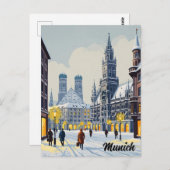 München Marienplatz Deutschland Blume Postkarte (Vorne/Hinten)