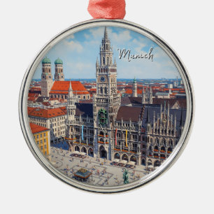 München Marienplatz Deutschland Ornament Aus Metall
