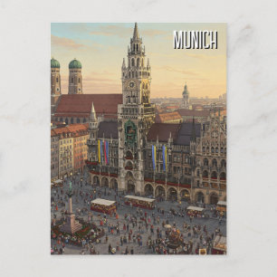 München Marienplatz Deutschland Reisen Postkarte