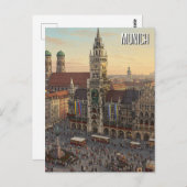 München Marienplatz Deutschland Reisen Postkarte (Vorne/Hinten)