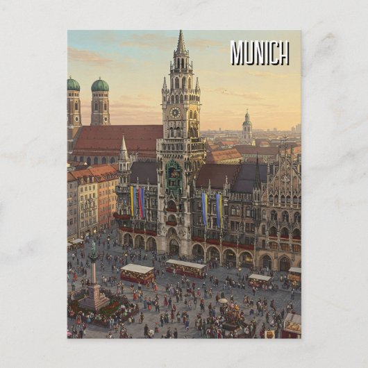 München Marienplatz Deutschland Reisen Postkarte (Vorderseite)