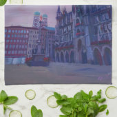 München Marienplatz mit Rathaus Geschirrtuch (Gefaltet)