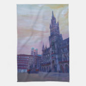 München Marienplatz mit Rathaus Geschirrtuch (Vertikal)