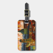 München mit Alpen-Panorama Gepäckanhänger (Vorderseite vertikal)