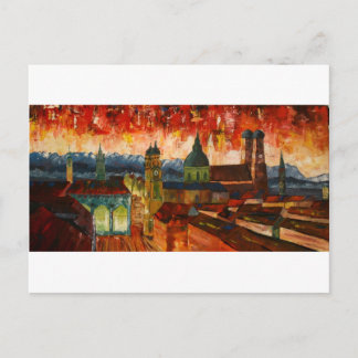 München mit Alpenpanorama Postkarte