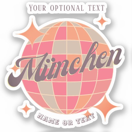 München München Bayern Deutschland Retro disco Aufkleber (Vorderseite)