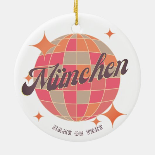 München München Bayern Deutschland Retro disco Keramik Ornament (Hinten)