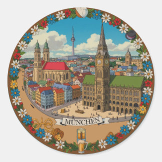 München München Deutchland Runder Aufkleber