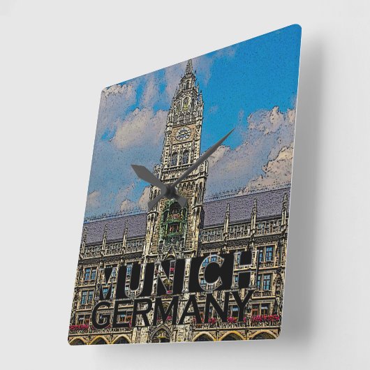München Quadratische Wanduhr (Winkel)