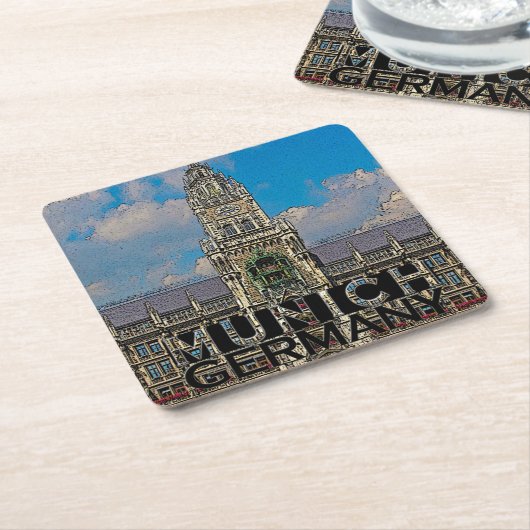 München Rechteckiger Pappuntersetzer (angewinkelt)