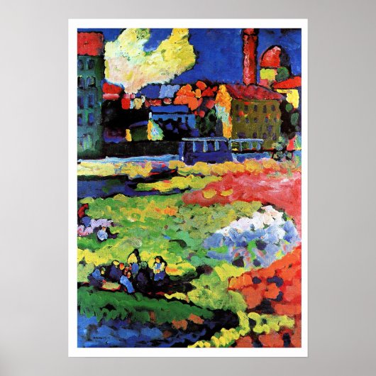 München-Schwabing mit Kirche St. Ursula Poster (Vorne)
