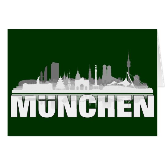 München Stadt Skyline - Klappkarte / Einladung