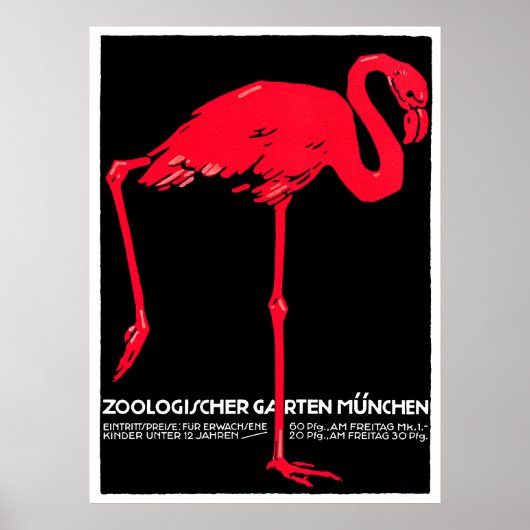 München Zoo Garden Flamingo Poster (Vorne)
