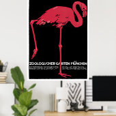 München Zoologischer Garten Vintage Reiseplakat Poster (Heimbüro)