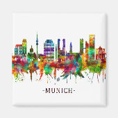Münchener Deutschland Skyline Magnet (Vorne)