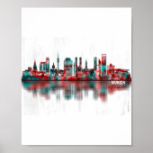 Münchener Deutschland Skyline Poster (Vorne)