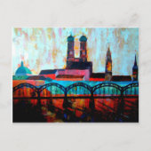 Münchener Hauptbahnhof mit Hackerbridge Postkarte (Vorderseite)