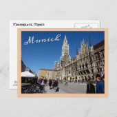 Münchener Platz (Marienplatz) Postkarte (Vorne/Hinten)