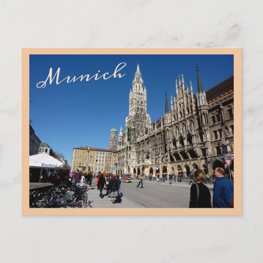 Münchener Platz (Marienplatz) Postkarte (Vorderseite)
