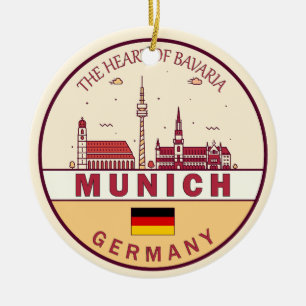 Münchener Skyline-Emblem Keramik Ornament