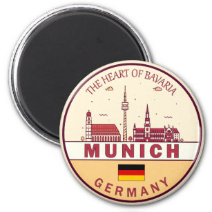 Münchener Skyline-Emblem Magnet